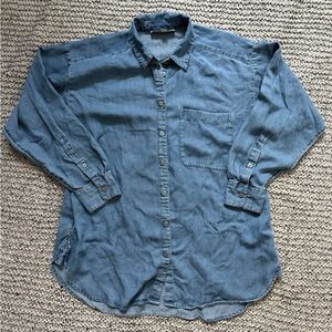 LOFT Chambray Oversized Shirt, Medium